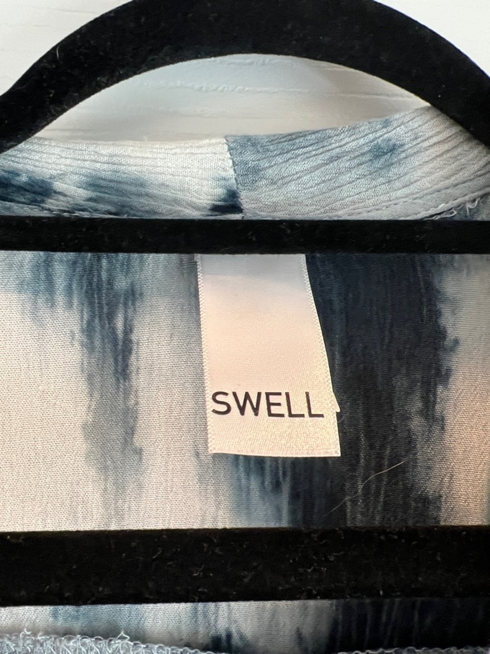 Swell Blue, Black & White Tie-Dye Surplice Blouse - Picture 2 of 7